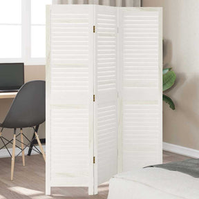 Vidaxl kamerscherm met 3 panelen massief paulowniahout retro wit