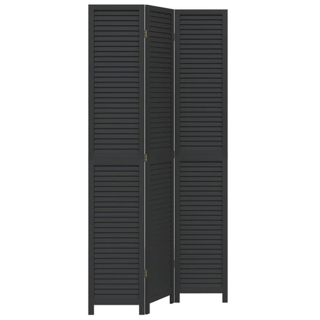 Vidaxl kamerscherm met 3 panelen massief paulowniahout zwart