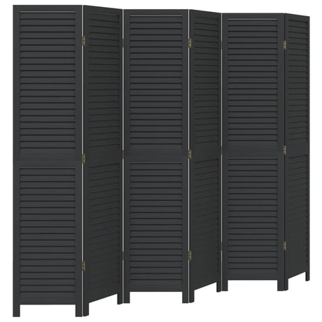 Vidaxl kamerscherm met 6 panelen massief paulowniahout zwart