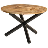 Vidaxl eettafel ø110x76 cm massief ruw mangohout
