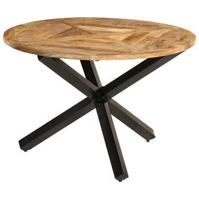 Vidaxl eettafel ø110x76 cm massief ruw mangohout