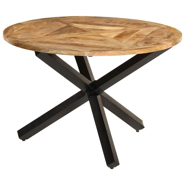 Vidaxl eettafel ø110x76 cm massief ruw mangohout