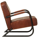 Vidaxl fauteuil echt leer bruin