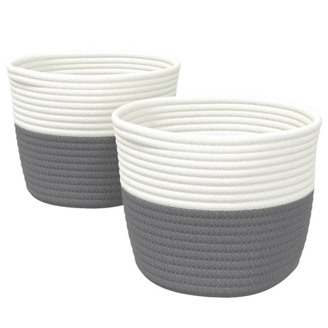 Kosze do przechowywania Vidaxx 2 szt. ø 24x18 cm bawełna szara i biała