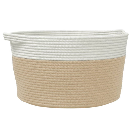 Kosz do przechowywania Vidaxx ø 40x25 cm bawełna beżowo-biały