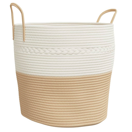 Kosz do przechowywania Vidaxx ø 43x38 cm bawełna beżowo-biały