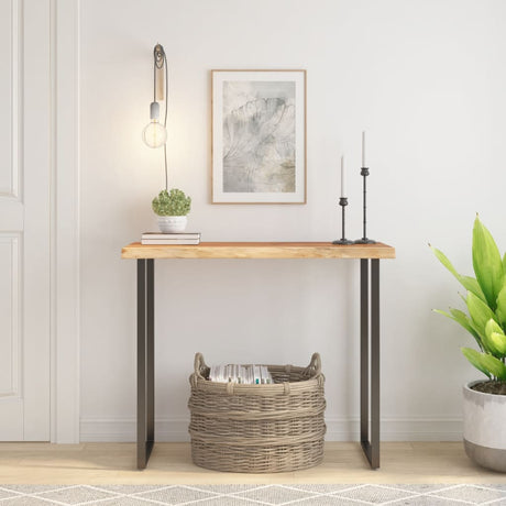 Vidaxl tafelblad rechthoekig natuurlijke rand 100x40x2,5 cm acaciahout