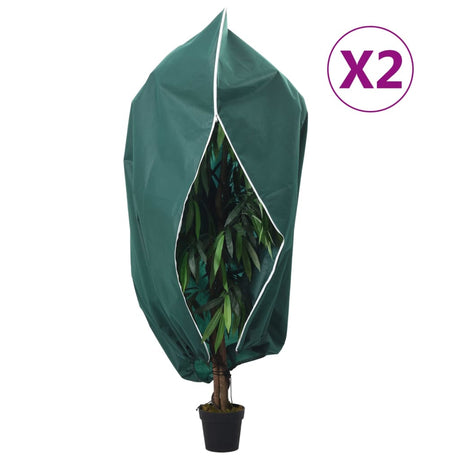 VidaXL Osłony na rośliny z zamkiem błyskawicznym 2 szt. 70 g m² 3,93x3,5 m