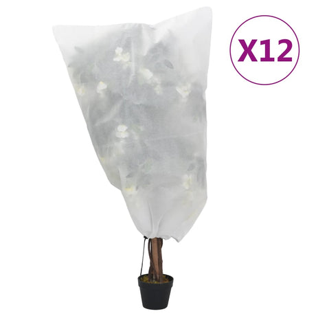 Osłony na rośliny Vidaxxl ze sznurkiem 12 szt. 70 g m² 0,8x0,8 m