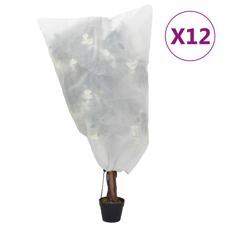 Osłony na rośliny Vidaxxl ze sznurkiem 12 szt. 70 g m² 0,8x1 m