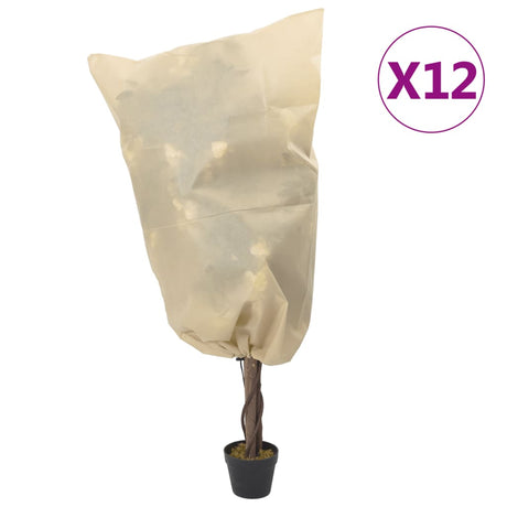 VidaXL Osłony na rośliny ze sznurkiem 12 szt. 70 g m² 0,8x1 m