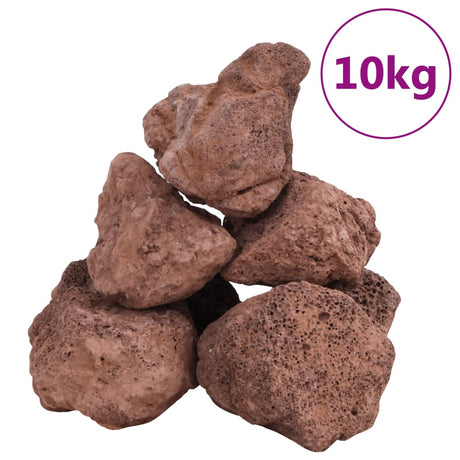 VidaXL kamienie lawowe 10 kg 10-30 cm czerwone