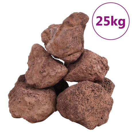 VidaXL kamienie lawowe 25 kg 10-30 cm czerwone