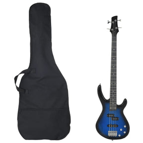 Gitara basowa Vidaxxl dla początkujących, elektryczna z torbą 4 4 46 niebiesko-czarna