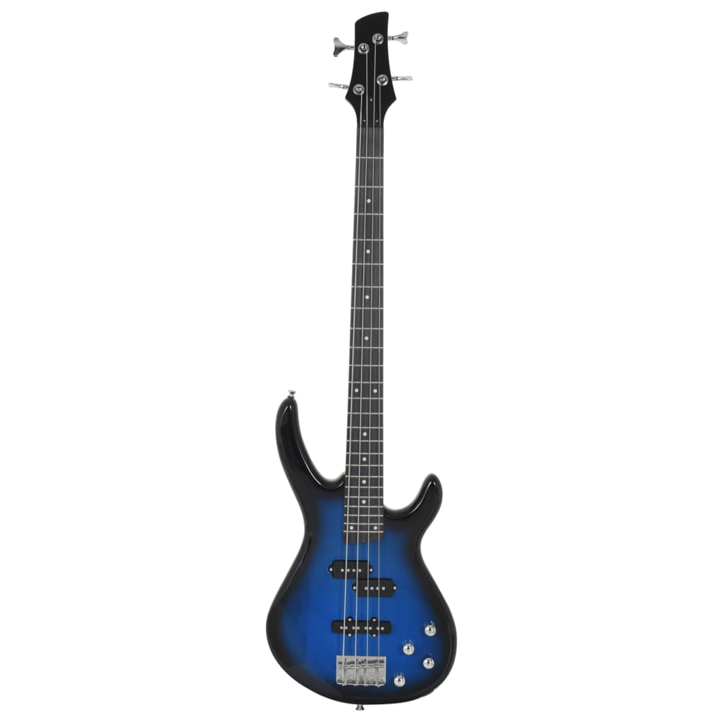 Gitara basowa Vidaxxl dla początkujących, elektryczna z torbą 4 4 46 niebiesko-czarna