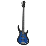 Gitara basowa Vidaxxl dla początkujących, elektryczna z torbą 4 4 46 niebiesko-czarna