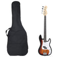 Gitara basowa Vidaxxl dla początkujących, elektryczna z torbą 4 4 46 brązowo-biała