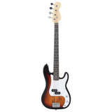 Gitara basowa Vidaxxl dla początkujących, elektryczna z torbą 4 4 46 brązowo-biała