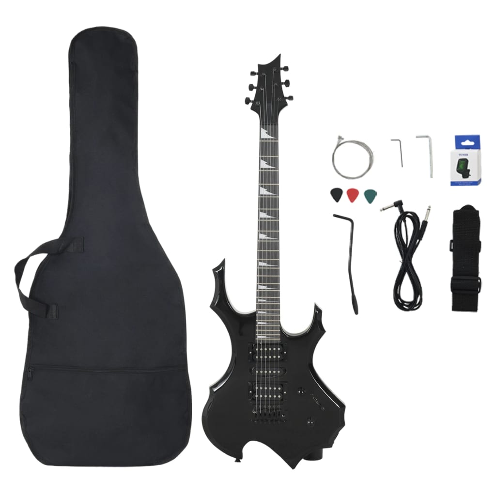 VidaXL Gitara elektryczna dla początkujących z torbą 4 4 39 czarna