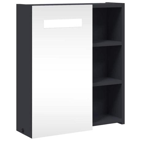 Vidaxl badkamerkast met spiegel en led 45x13x52 cm grijs