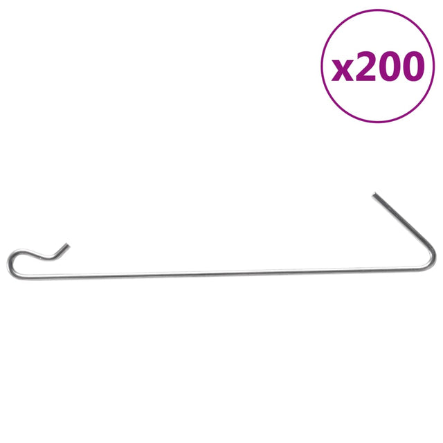 VidaXL Haki gabionowe 200 szt., stalowe