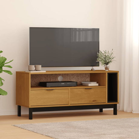 Vidaxl tv-meubel flam 110x40x50 cm massief grenenhout