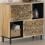 Vidaxl bijzetkast 80x33x75 cm massief mangohout