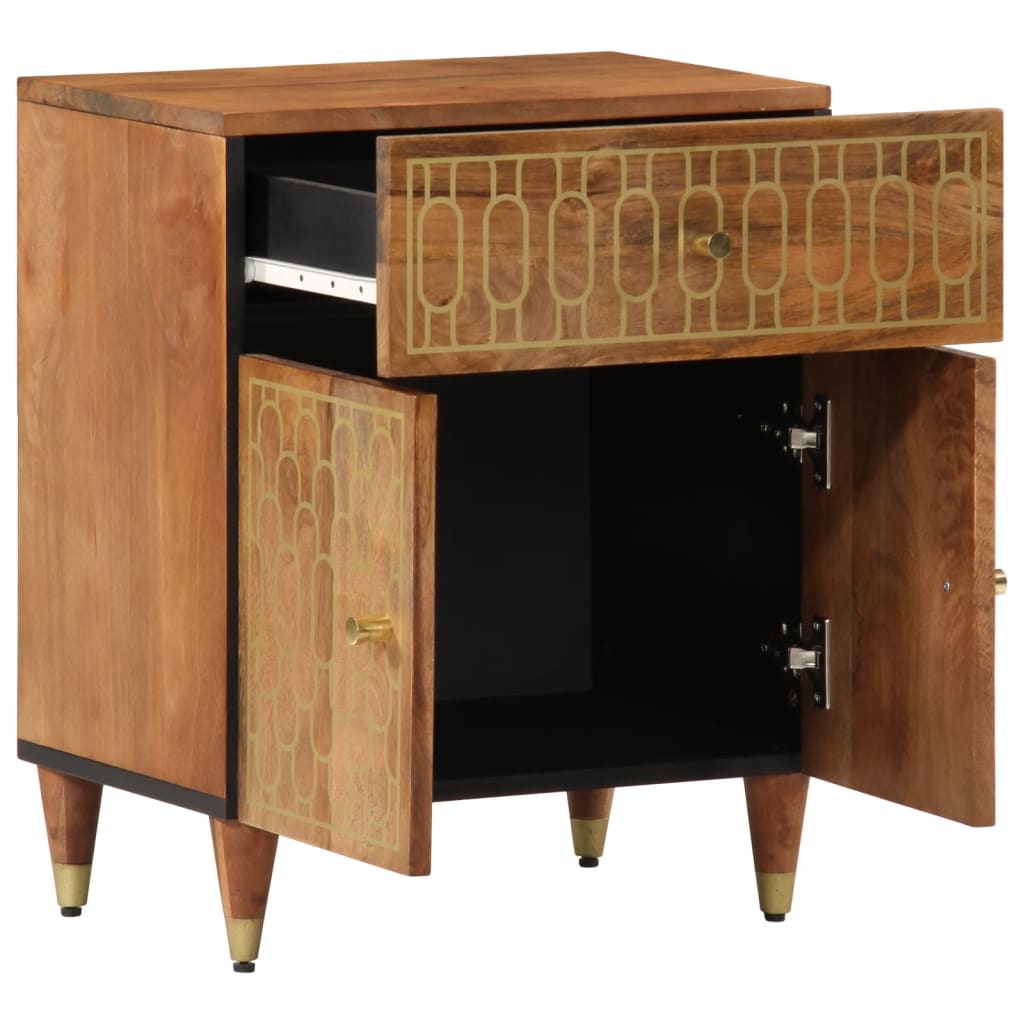 Vidaxl nachtkastje 50x33x60 cm massief mangohout