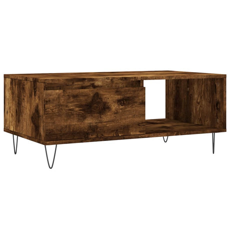 Vidaxl salontafel 90x50x36,5 cm bewerkt hout gerookt eikenkleurig