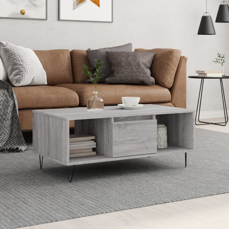 Vidaxl salontafel 90x50x36,5 cm bewerkt hout grijs sonoma