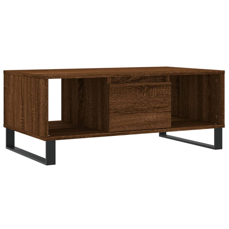 Vidaxl salontafel 90x50x36,5 cm bewerkt hout bruin eikenkleur