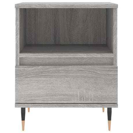Vidaxl nachtkastje 40x35x50 cm bewerkt hout grijs sonoma eikenkleurig