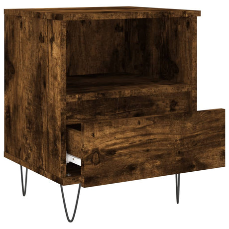 Vidaxl nachtkastje 40x35x50 cm bewerkt hout gerookt eikenkleurig