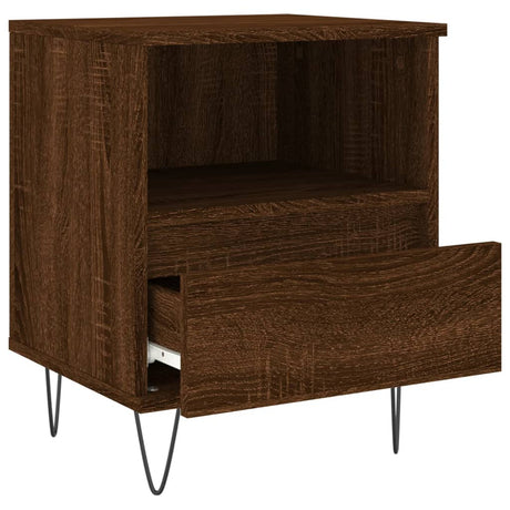 Vidaxl nachtkastje 40x35x50 cm bewerkt hout bruin eikenkleur