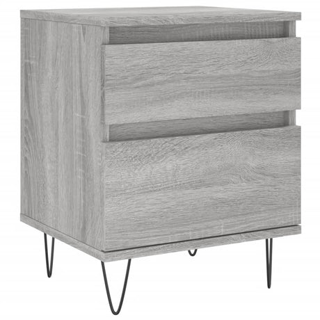 Vidaxl nachtkastje 40x35x50 cm bewerkt hout grijs sonoma eikenkleurig