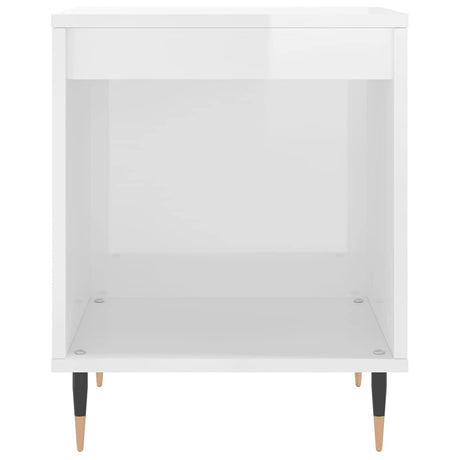 Vidaxl nachtkastje 40x35x50 cm bewerkt hout hoogglans wit