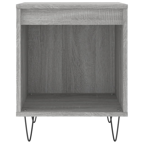Vidaxl nachtkastje 40x35x50 cm bewerkt hout grijs sonoma eikenkleurig