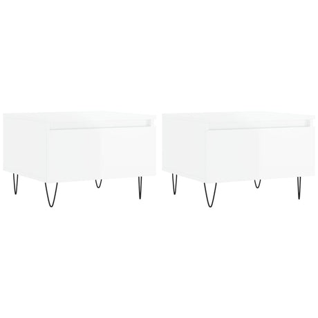 Vidaxl salontafels 2 st 50x46x35 cm bewerkt hout hoogglans wit