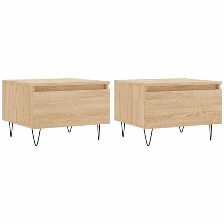 Vidaxl salontafels 2 st 50x46x35 cm bewerkt hout sonoma eikenkleurig