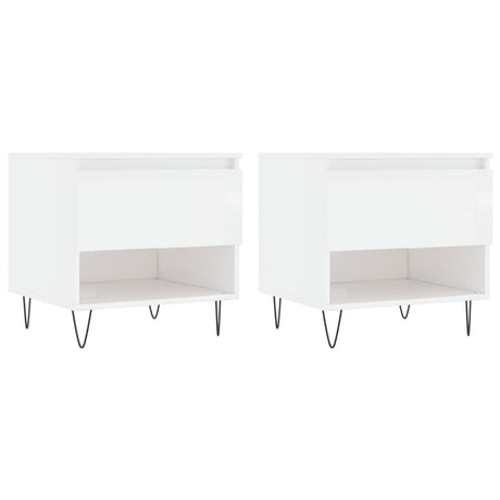 Vidaxl salontafels 2 st 50x46x50 cm bewerkt hout hoogglans wit
