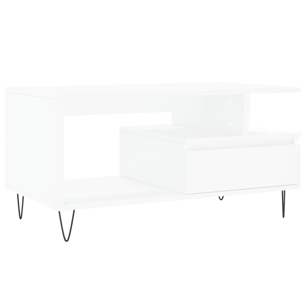 Vidaxl salontafel 90x49x45 cm bewerkt hout wit