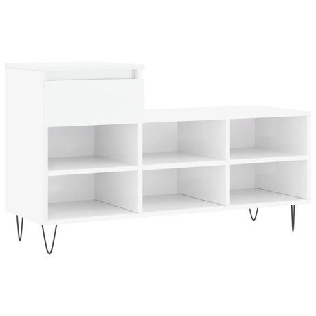 Szafka na buty Vidaxx 102x36x60 cm wykończona drewnem na wysoki połysk w kolorze białym