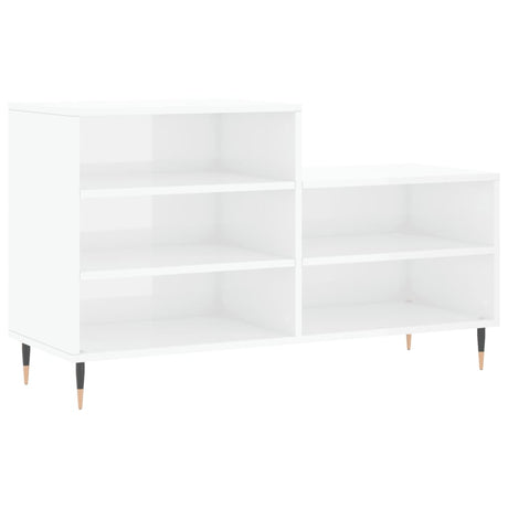 Szafka na buty Vidaxx 102x36x60 cm wykończona drewnem na wysoki połysk w kolorze białym