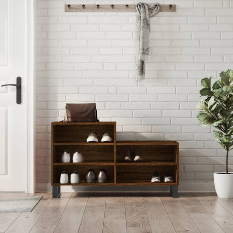 Szafka na buty Vidaxx 102x36x60 cm wykończona drewnem w kolorze brązowego dębu