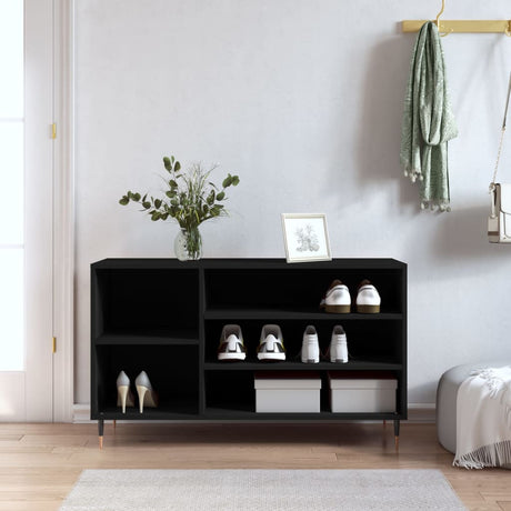 Szafka na buty Vidaxx 102x36x60 cm wykończona drewnem w kolorze czarnym