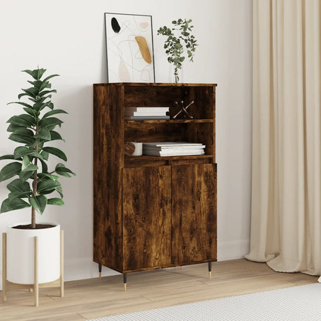 Vidaxl hoge kast 60x36x110 cm bewerkt hout gerookt eikenkleurig