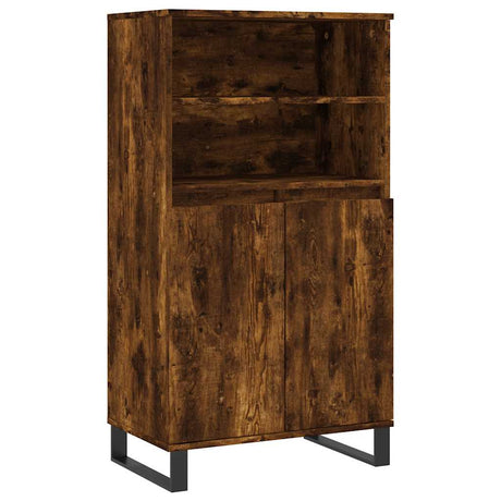 Vidaxl hoge kast 60x36x110 cm bewerkt hout gerookt eikenkleurig