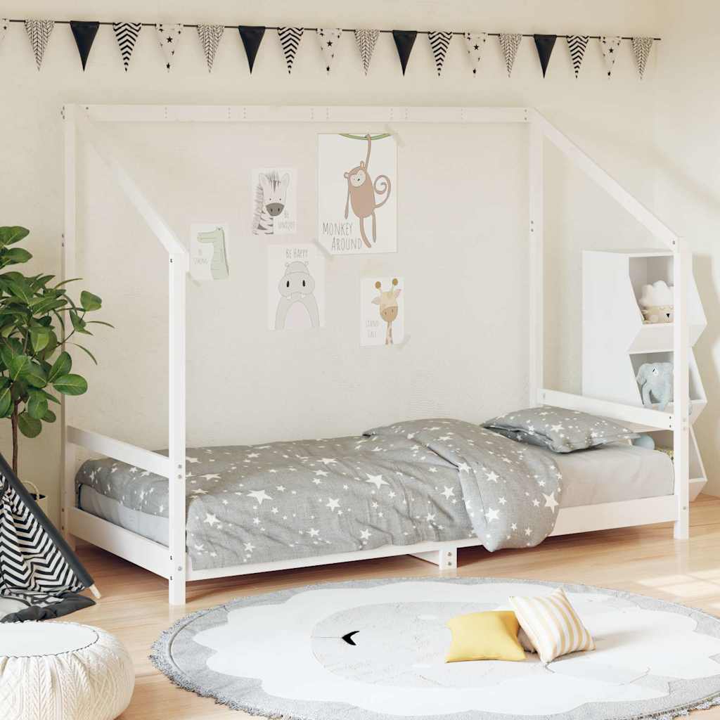 Vidaxl kinderbedframe 90x190 cm massief grenenhout wit
