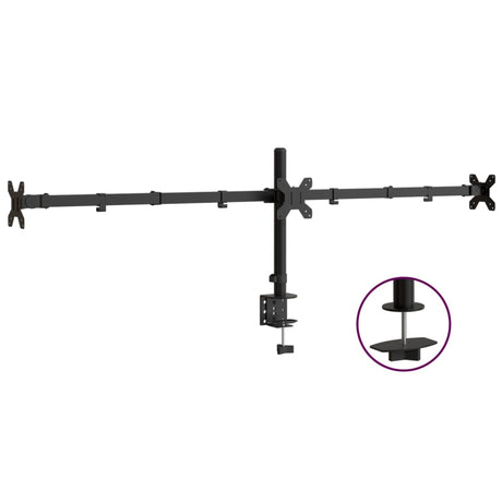 Stojak na monitor Vidaxl potrójny VESA 75 100 mm stalowy czarny