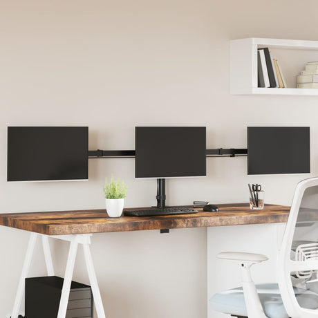 Stojak na monitor Vidaxl potrójny VESA 75 100 mm stalowy czarny